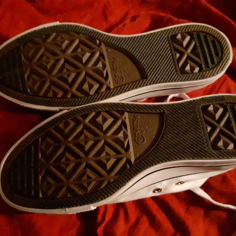 Chucks, candy white sparkle converse. - Picture 2 of 3